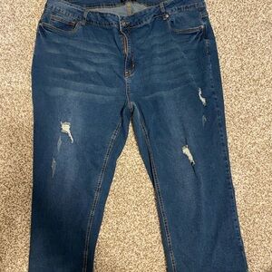 Women's Distressed Jean Capris